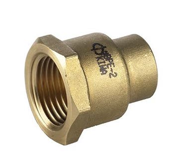 Koper soldeer messing schroefbus, binnendraad-22 mm x 1, Verzenden, Nieuw