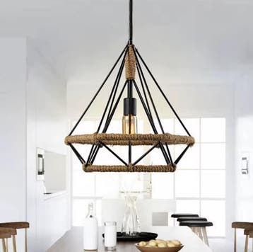 Mason Vintage Henneptouw Hanglamp – E27 – Industriele lamp, Verzenden, Nieuw, 75 cm of meer