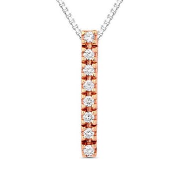 Hanger - 18 karaat Roségoud, Witgoud - 0.10ct. tw. Diamant