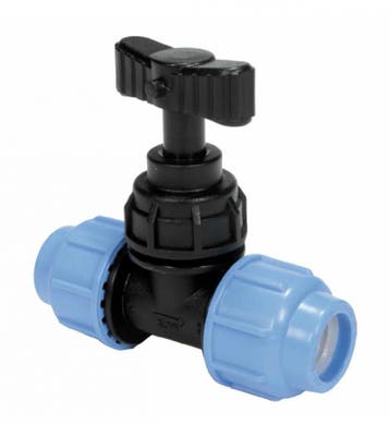 PE stopkraan 2 x knel 20 mm, Doe-het-zelf en Verbouw, Sanitair, Ophalen of Verzenden, Nieuw