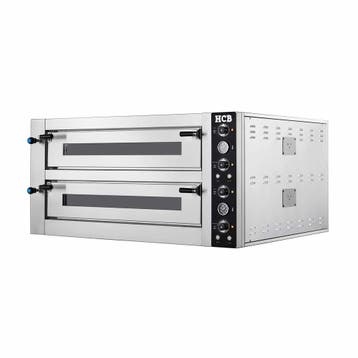 HCB Pizzaoven - 2 x 6 pizzas - 34 cm doorsnede - 400V - RVS, Verzenden, Nieuw in verpakking, Overige typen