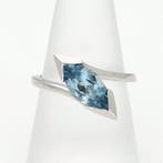 Ring - 18 karaat Witgoud - Aquamarijn, Sieraden, Tassen en Uiterlijk, Ringen, Nieuw