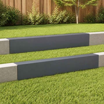 vidaXL Afdekprofiel voor tuinafboording 2 st 100 x 10 x 15, Verzenden, Nieuw