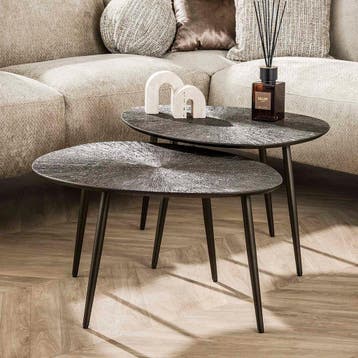 *WOONWINKEL* Salontafel Set Kiezelvorm Brons, Huis en Inrichting, Tafels | Salontafels, Verzenden, Nieuw