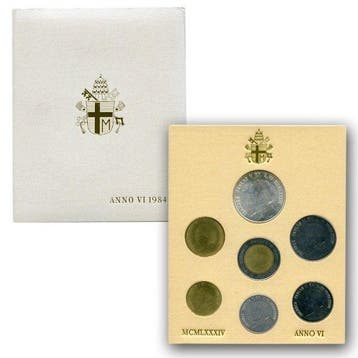 Vaticaan. Official Set 1984 ANNO VI Year of the Peace, Postzegels en Munten