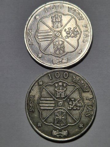 Spanje. Francisco Franco. 100 Pesetas 1966 (2 moedas)