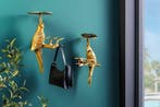 Set van 2 wandkapstok WILDLIFE BIRDS 45cm goud Metaal, Huis en Inrichting, Woonaccessoires | Kapstokken, Ophalen of Verzenden