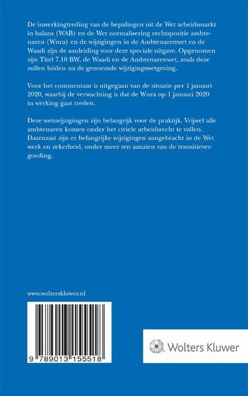Arbeidsovereenkomst Speciale uitgave WAB en Wnra / Tekst &, Boeken, Verzenden, Gelezen