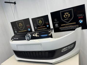 Voorbumper VW Polo V 6R 1.4 TDI Bluemotion bj.2015 wit LC9A, Gebruikt, Voor, Volkswagen, Bumper