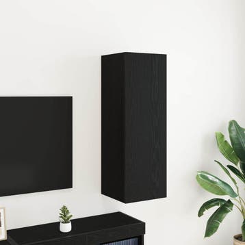 vidaXL Wand TV Kast 30,5 x 30 x 90 cm Zwart Eiken Bewerkt, Minder dan 50 cm, Verzenden, Nieuw, Minder dan 100 cm