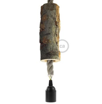Lamphouder lange boomstam E27 22cm, Ophalen of Verzenden, Nieuw
