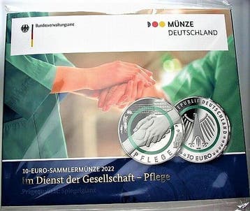 10 Euro 2022 Praegeort unserer Wahl Duitsland Pflege, Verzenden