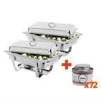 Chafing Dish | Incl brandpasta | 2x Chafing Dishes en 72x..., Verzenden, Nieuw in verpakking