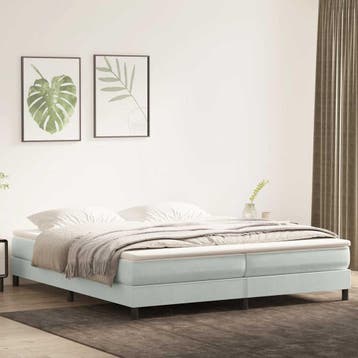 vidaXL Boxspring zonder matras fluweel lichtgrijs 200x220 cm, Verzenden, Nieuw, Grijs, Stof