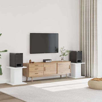 vidaXL Speakerstandaards 2 st 30x30x40 cm bewerkt hout wit, Verzenden, Nieuw