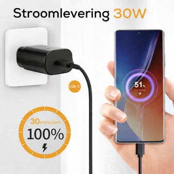 Golden Sound 30W snellader - USB C Snellader - 2 meter, Ophalen of Verzenden, Nieuw