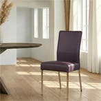 Leren eetkamerstoel Real - Hermes Merlin (donkerpaars) -, Huis en Inrichting, Stoelen, Ophalen of Verzenden, Nieuw, Leer, Industrieel, Modern