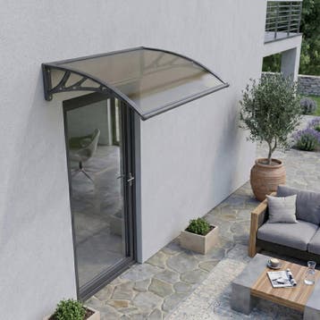 [en.casa] Deurluifel Mellerud afdak 100x60 cm zwart en bruin, Verzenden, Nieuw