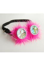 Goggles Steampunk Bril Roze Bont Montuur Caleidoscoop Glazen, Kleding | Dames, Ophalen of Verzenden, Nieuw, Carnaval