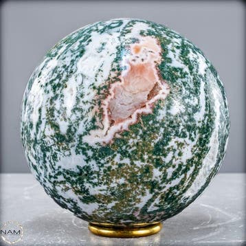 Zeldzaam natuurlijk artistiek mos – agaat Sphere, Brazilië-