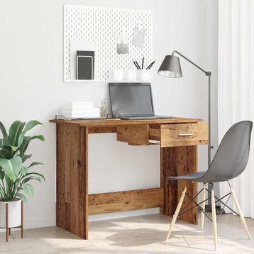vidaXL Bureau Oudhout Bewerkt hout 100 x 50 x 76 cm, Verzenden, Nieuw