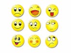 Koelkastmagneten smileys set, 9 stuks. 3 cm doorsnee., Ophalen of Verzenden, Nieuw