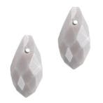 2 x Top facet kralen druppel hanger 6x12mm Grey opaque, Ophalen of Verzenden, Nieuw, Kraal