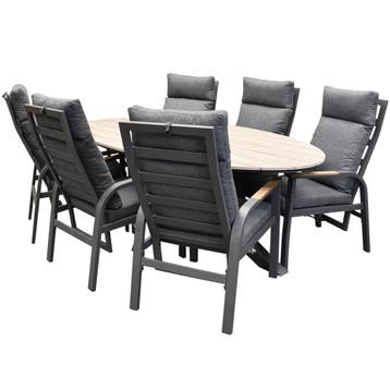 Kota Salvador dining tuinset ovaal verstelbaar 220x115xH75, Ophalen of Verzenden, Nieuw