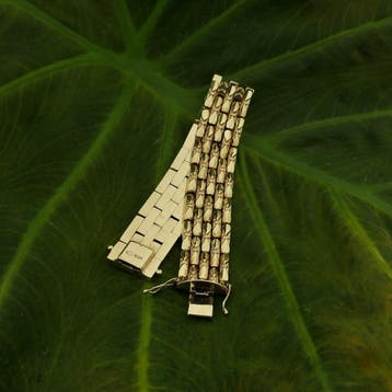 8 karaat tankschakel armband (Schakelarmband), Ophalen of Verzenden, Gebruikt, Geel, Goud