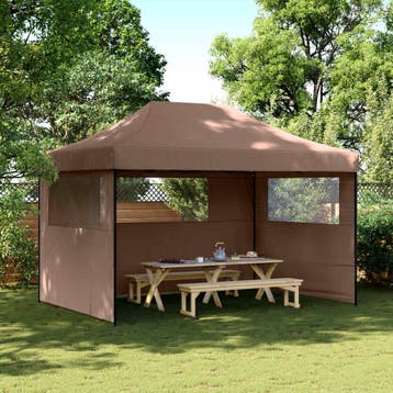 vidaXL Partytent 279 x 410 x 315 cm Bruin Oxford Stof, Verzenden, Nieuw, Partytent