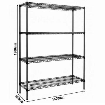GGM Gastro | Stalen rek - 1500 x 450 mm - 4 legplanken - |, Verzenden, Nieuw in verpakking