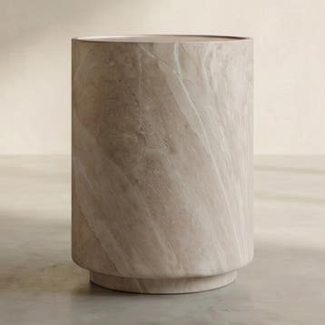 *WOONWINKEL* Bijzettafel Beige Steen Rond, Verzenden, Nieuw