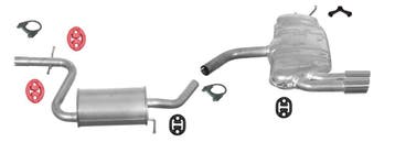 Complete uitlaat  middendemper + einddemper Audi A3 1.4, Verzenden, Nieuw