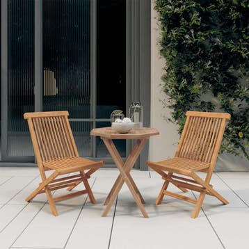 vidaXL 3-delige Tuinset massief teakhout, Tuin en Terras, Verzenden, Nieuw, Hout, Tuinset