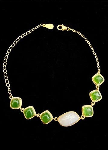 armband - Jade, Zilver - China - 21e eeuw, Antiek en Kunst