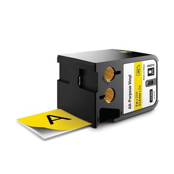 Dymo 1868775 XTL tape vinyl zwart op geel 54 mm (origineel), Computers en Software, Printerbenodigdheden, Verzenden, Nieuw, Printertape