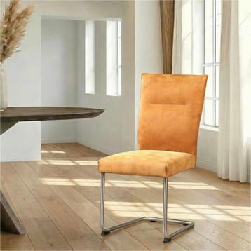 Leren eetkamerstoel Retro, Huis en Inrichting, Ophalen of Verzenden, Nieuw, Leer, Modern