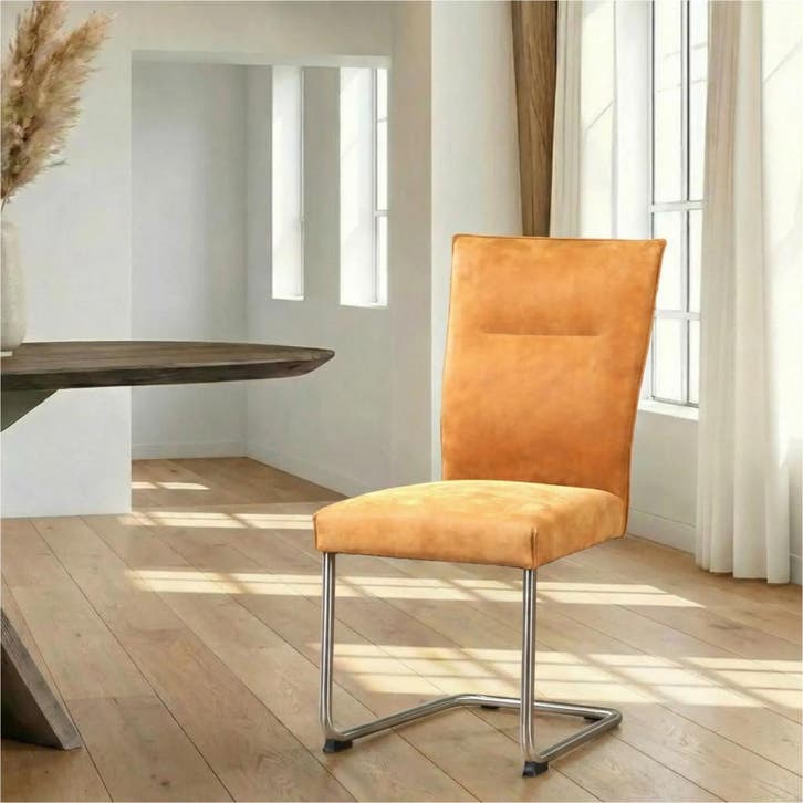 Leren eetkamerstoel Retro, Huis en Inrichting, Stoelen, Nieuw, Leer, Ophalen of Verzenden