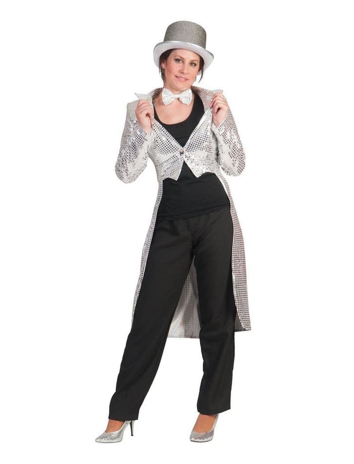 Slipjas Pailletten Zilver Dames, Kleding | Dames, Carnavalskleding en Feestkleding, Nieuw, Ophalen of Verzenden