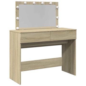 Kaptafel met LED-verlichting - Sonoma eiken - 30% korting, 100 tot 150 cm, 100 tot 150 cm, Ophalen of Verzenden, Zo goed als nieuw