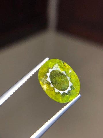 1 pcs Geel, Groen Paraiba toermalijn - 5.12 ct -, Nieuw