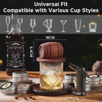 Whiskey Smoker Kit met 6 Houtspaanders - Cocktails & Old Fas, Verzenden, Nieuw