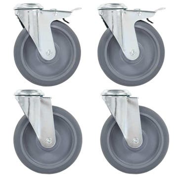 vidaXL Zwenkwielen met boutgaten 4 st 125 mm, Verzenden