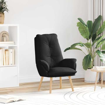 vidaXL Fauteuil Zwart 69 x 74 x 93 cm Stof en multiplex, Verzenden, Nieuw