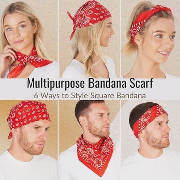 Unisex Paisley Bandana Sjaal - 55x55cm - Zwart, Rood, Wit, Kleding | Dames, Hoeden en Petten, Verzenden, Nieuw