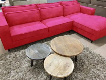 Loungebank Ilpendam - loungebanken - Roze, Nieuw, 150 cm of meer, Stof, 250 tot 300 cm