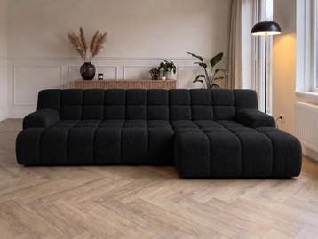 Loungebank Zuidlaren - loungebanken - Zwart, Nieuw, 150 cm of meer, Stof, 300 cm of meer