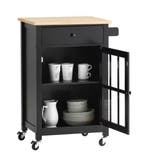 Keukentrolley met lade, kast en werkblad van rubberhout, Huis en Inrichting, Verzenden, Nieuw