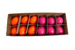 Kippeneieren fuchsia / oranje 12 stuks leeggeblazen voor, Ophalen of Verzenden, Nieuw