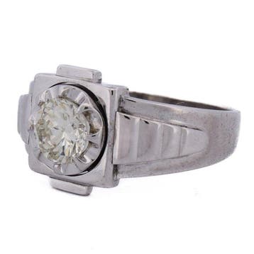 Ring - 18 karaat Witgoud - 1.08ct. tw. Diamant (Natuurlijk), Sieraden, Tassen en Uiterlijk, Ringen, Nieuw